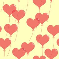 Heart-shaped balloons seamless pattern