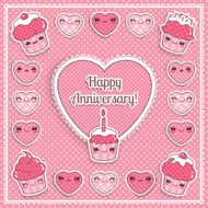 Kawaii cute anniversary card