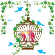 Couple Bird Inside the Birdcage