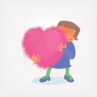 girl with fluffy heart