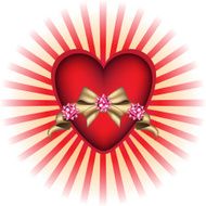 Valentine&#039;s Day Heart With Red Rays