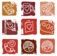 Love block icon set N2