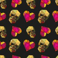 Hearts and skulls seamless pattern backgrounds vector illustration