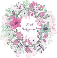 Floral frame Vector background N4