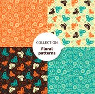 Seamless vector floral pattern set N3