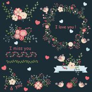 Vintage set of flowers N2