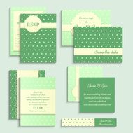 Set of vintage style wedding cards Iinvitation rsvp card