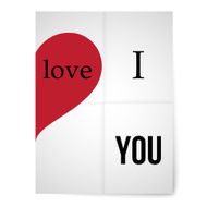 Poster of the folded paper with a red heart