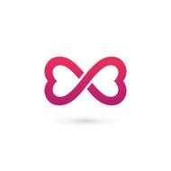 Heart infinity loop butterfly icon design template elements N2