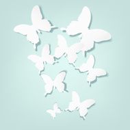 Vector background with cutout butterflies