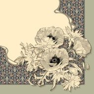 Vector Vintage Floral Invitation Card