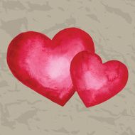 Watercolor heart Design element