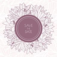 Vector floral round frame and seamless leaf pattern Vintage background N2
