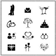 Set of wedding icons Vector illustration