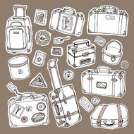 Vintage suitcases set Travel Vector illustration N3