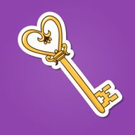 Romantic heart shaped key