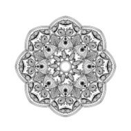 Zentangle stylized Elegant Round Indian Mandala Hand drawn vin