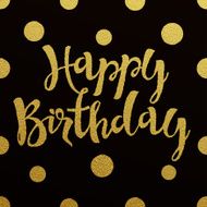 Gold lettering design for card Happy Birthday