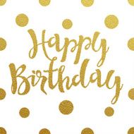 Gold lettering design for card Happy Birthday N2