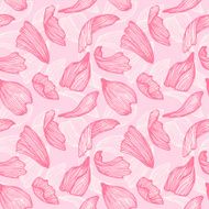 Hand drawn vector seamless pattern - rose petals N2