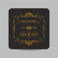 Wedding Invitation Card in Art Deco Vintage Style N3