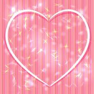 Abstract pink background stripes light glare Heart Valentine&#039;s day card