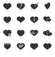 Set of abstract heart icons