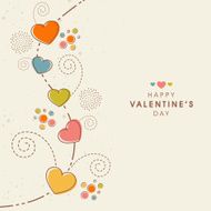 Happy Valentine&#039;s Day celebration greeting card design N4