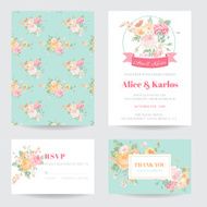 Invitation or Greeting Card Set - for Wedding Baby Shower N7