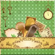 Vector scrapbooking luxury card with marks and stickers N3