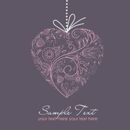 Pink Heart on Grey Background