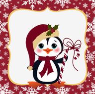 Cute christmas new Year postcard template