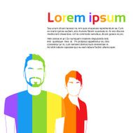 Same Sex Gay Man Marriage Relationships Colorful Silhouettes