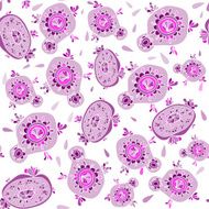 Pink purple white floral bright seamless pattern