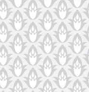 Grey seamless geometric pattern with decorative flowers