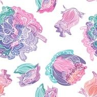 Vector watercolor floral pattern N14