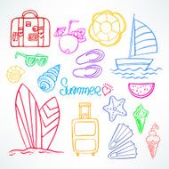 Set of summer symbols