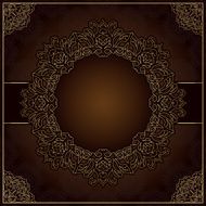 Elegant brown background with round lace ornament