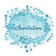 Save the date for holiday Watercolor hand drawn wedding invitation N6