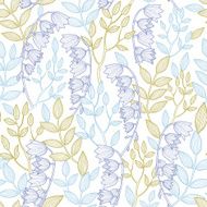 Vector forest lily seamless pattern background