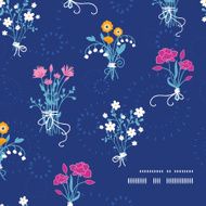 Fresh flower bouquets frame corner pattern background N2