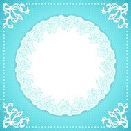 Elegand turquoise vintafe floral frame