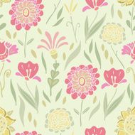 Summer flowers seamless vector pattern N2
