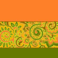 Vector background with color strips and floral pattern N2
