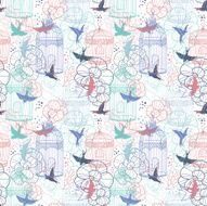 Birdcages seamless pattern N6