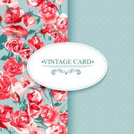 Elegance Vintage Floral Card with Roses N10