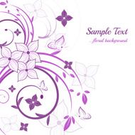 Abstract floral background with leaves and butterflies N3