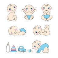Set of baby boy Vector illustration N2