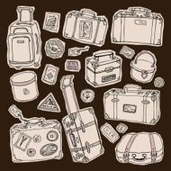 Vintage suitcases set Travel Vector illustration N4