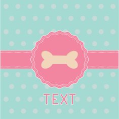 Pink ribbon and label with bone Card